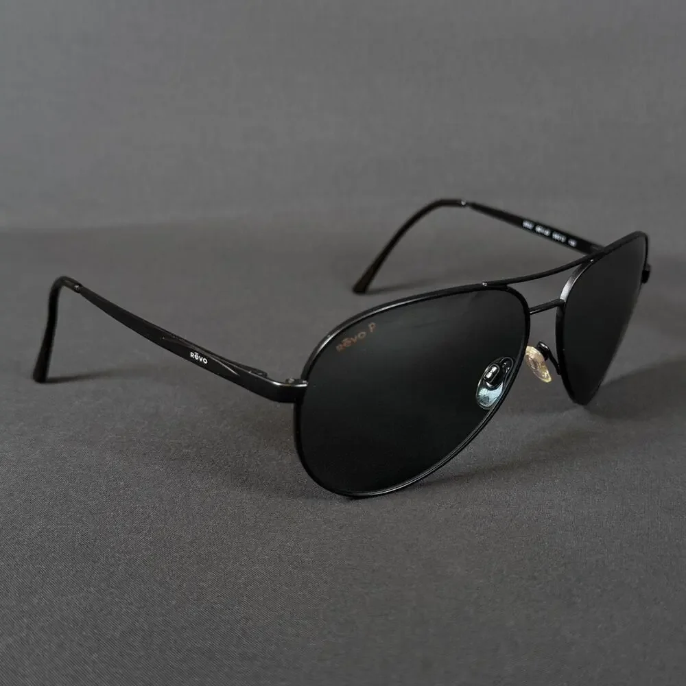 Revo 3052 001/J3 59-13-135 Black Metal Polarized Aviator Sunglasses